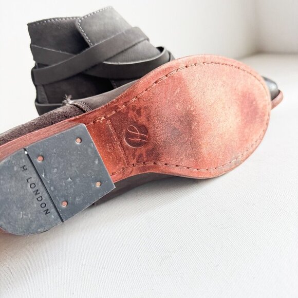 H Hudson London Grey Classic Leather Booties 40 - Picture 8 of 11